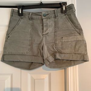 Army green Anthropologie button fly shorts